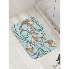 Floating Fish in the Sea Bath Mat