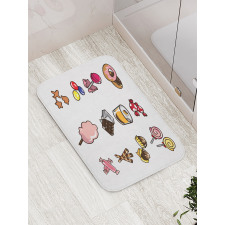 Cartoon Various Candies Bath Mat