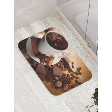 Cup of Hot Chocolate Nuts Bath Mat