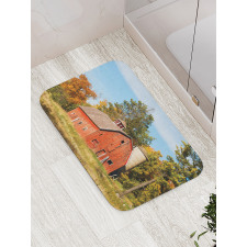 Old Barn Silo with Trees Bath Mat