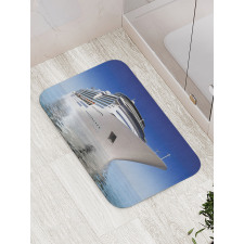 White Ship on the Water Bath Mat