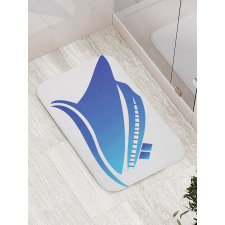 Abstract Blue Ship Bath Mat