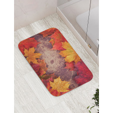 Bunch of Autumn Leaves Wood Bath Mat