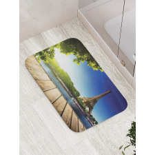 Eiffel Tower Wood Pier Seine Bath Mat