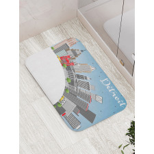 Detroit USA Skyline Art Bath Mat