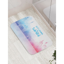 Travel the World Hand Drawn Bath Mat