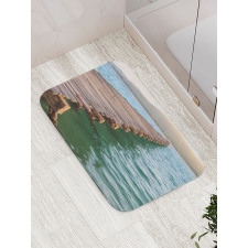 Wood Bridge Pier Sea Bath Mat