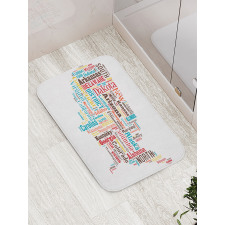 Map Cities Towns Names Bath Mat