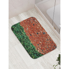 Wall with Green Leaves Bath Mat