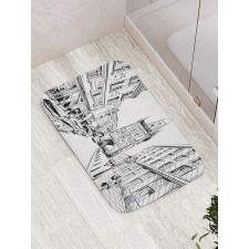 Prague City Sketch Bath Mat