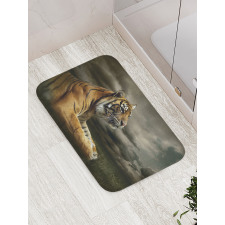 Jungle African Cat Clouds Bath Mat