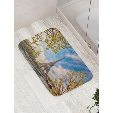 Paris Cloudy Sky Eiffel Tower Bath Mat