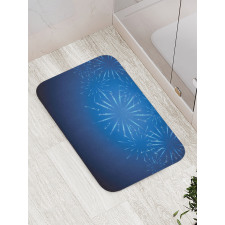 Celebration Elements on Blue Bath Mat