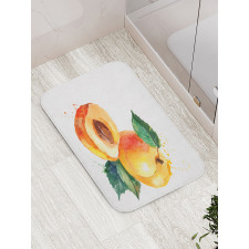 Watercolor Half Apricot Bath Mat