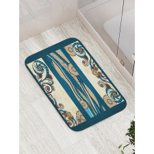 Antique Classic Floral Lines Bath Mat