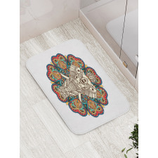 Exotic Vivid Tiled Elephant Bath Mat