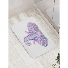 Vivid Elephant and Beads Bath Mat