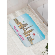 Travel Europe Landmarks Sky Bath Mat