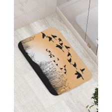 Reeds Silhouettes in the Sky Bath Mat