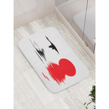 Goose Flying Alone Silhouette Bath Mat