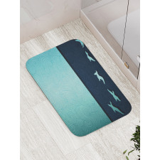 Abstract Birds Curl Ornament Bath Mat