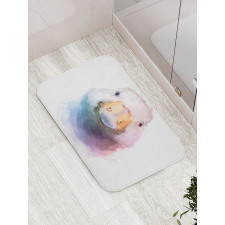 Watercolor Goose Face Bath Mat