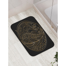 Bohemian Outline Curlicue Bath Mat