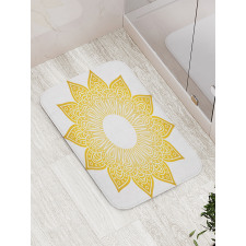 Circle Sun Looking Floral Bath Mat