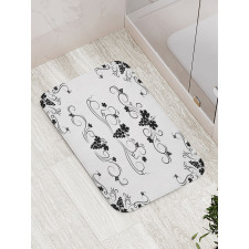 Fruits with Swirl Ornaments Bath Mat