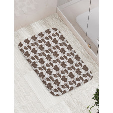 Detailed Leaves Curl Stalk Bath Mat