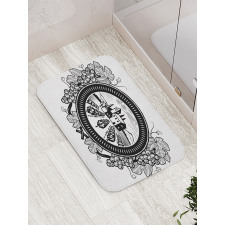 House with Grapeyard in Frame Bath Mat