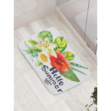 Tropical Flowers and Plants Bath Mat