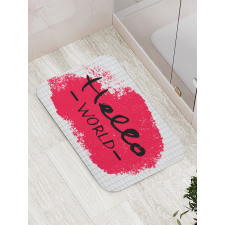 Hello World Calligraphy Art Bath Mat