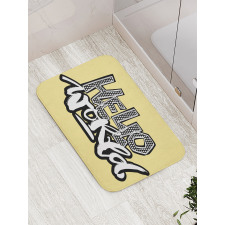 Hello World Graffiti Hearts Bath Mat