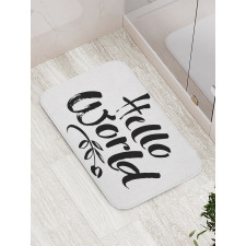 Hello World Tree and Words Bath Mat