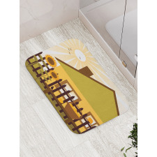 Cartoon House with Garden Bath Mat