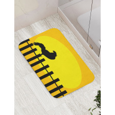 Rooster Silhouette Sunrise Bath Mat