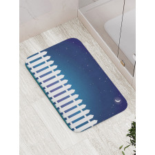 Starry Night with Crescent Bath Mat