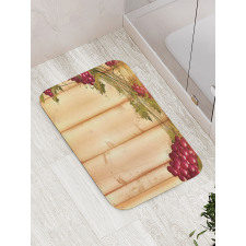 Grapes Wooden Illustration Bath Mat