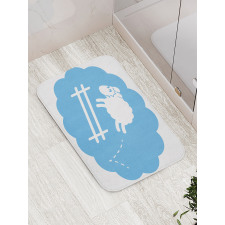 Counting Sheep Cloud Jumping Bath Mat