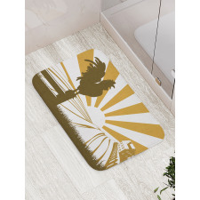 Rooster Retro Country Sunrise Bath Mat