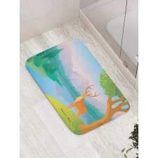 Deer Mountain Landscape Bath Mat