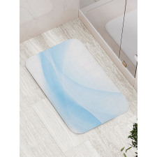 Flowing Wavy Effect Print Bath Mat