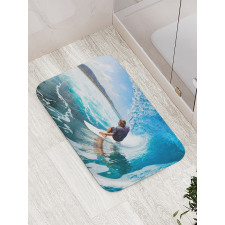 Coastal Surfing on Waves Bath Mat