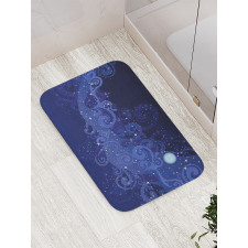 Abstract Starry Night Moon Bath Mat