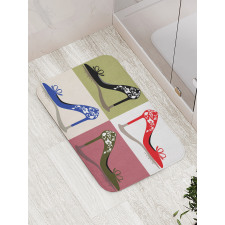 Floral Ornamental Shoes Bath Mat