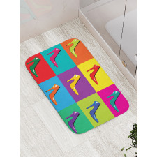 Colorful Shoes Pop Art Bath Mat