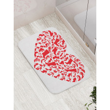 Heart Shoe Silhouettes Bath Mat