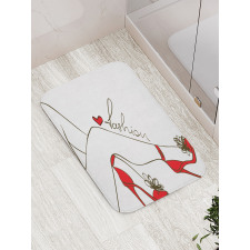 Fashion Lettering Legs Bath Mat