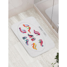 Watercolor Shoe Pairs Bath Mat